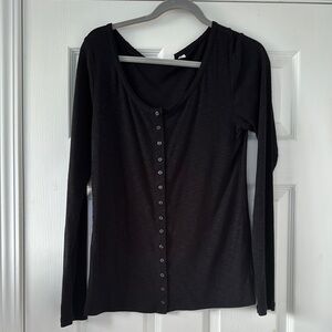 Women's Black Button-Up Top